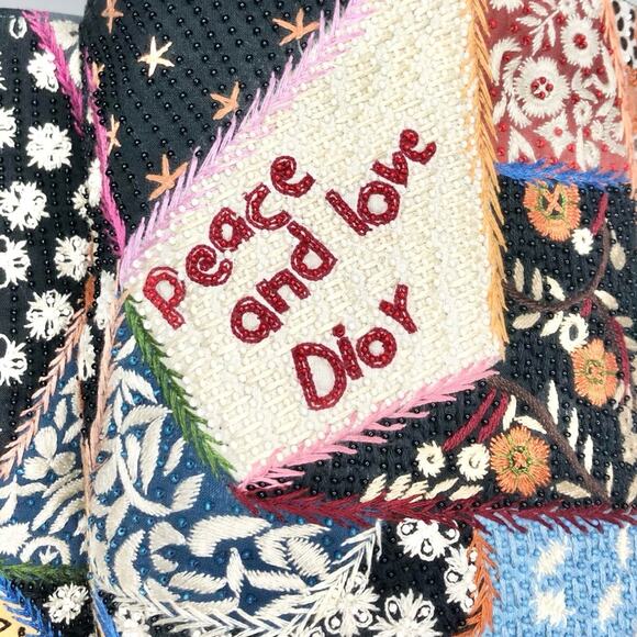NEW Dior Diorage Patchwork Embroidered Beaded Peace and Love Tall Boots 36.5 - Picture 8 of 11